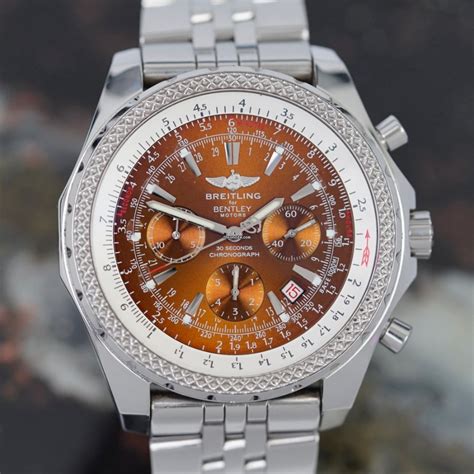 breitling bentley motors chronograph a25362 brown dial and brown strap|breitling bentley a25362 price.